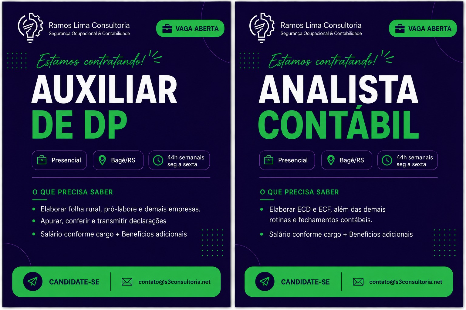 Vagas disponíveis na Ramos Lima Consultoria